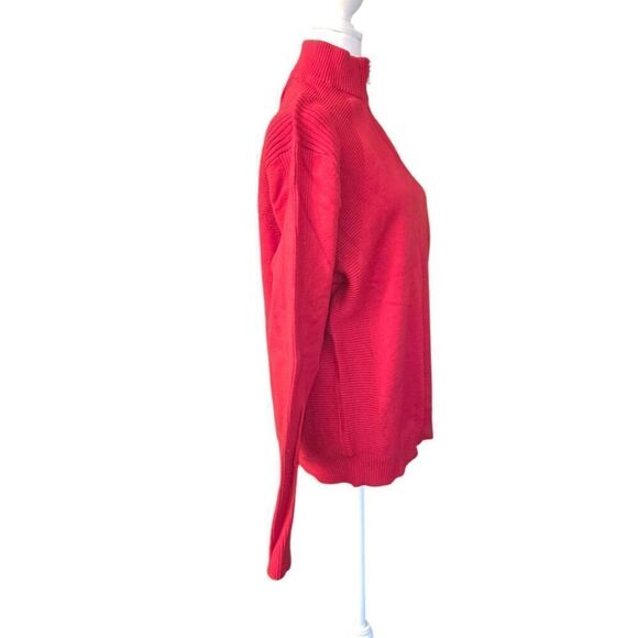 INC International Concepts Women's Size XL Red 1/4 Zip Mock Sweater - Picture 3 of 7